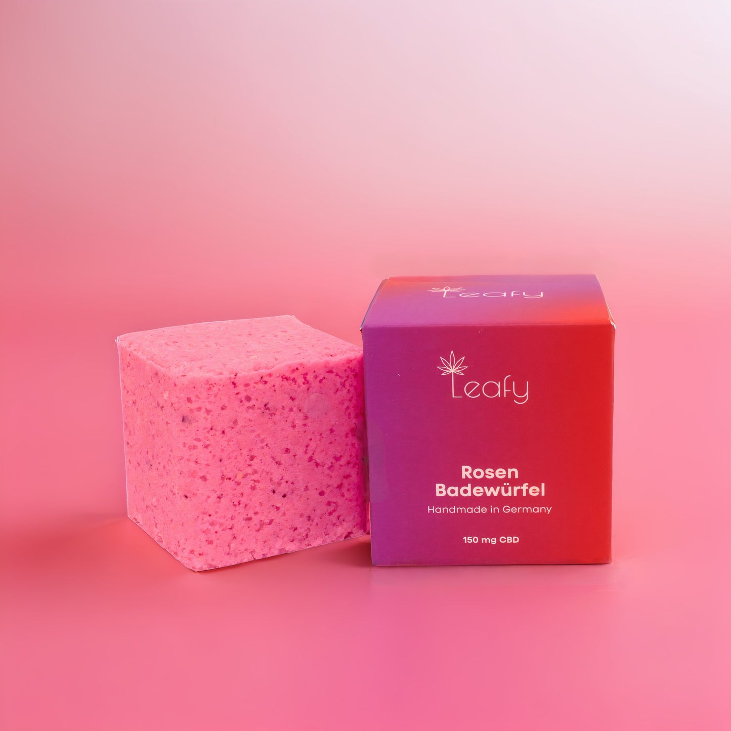 Veganer Rosen Badewürfel mit CBD für trockene Haut und gegen Juckreiz
